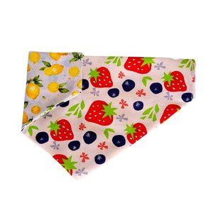 Summer Pet Bandana, Double sided, Strawberry and Lemons